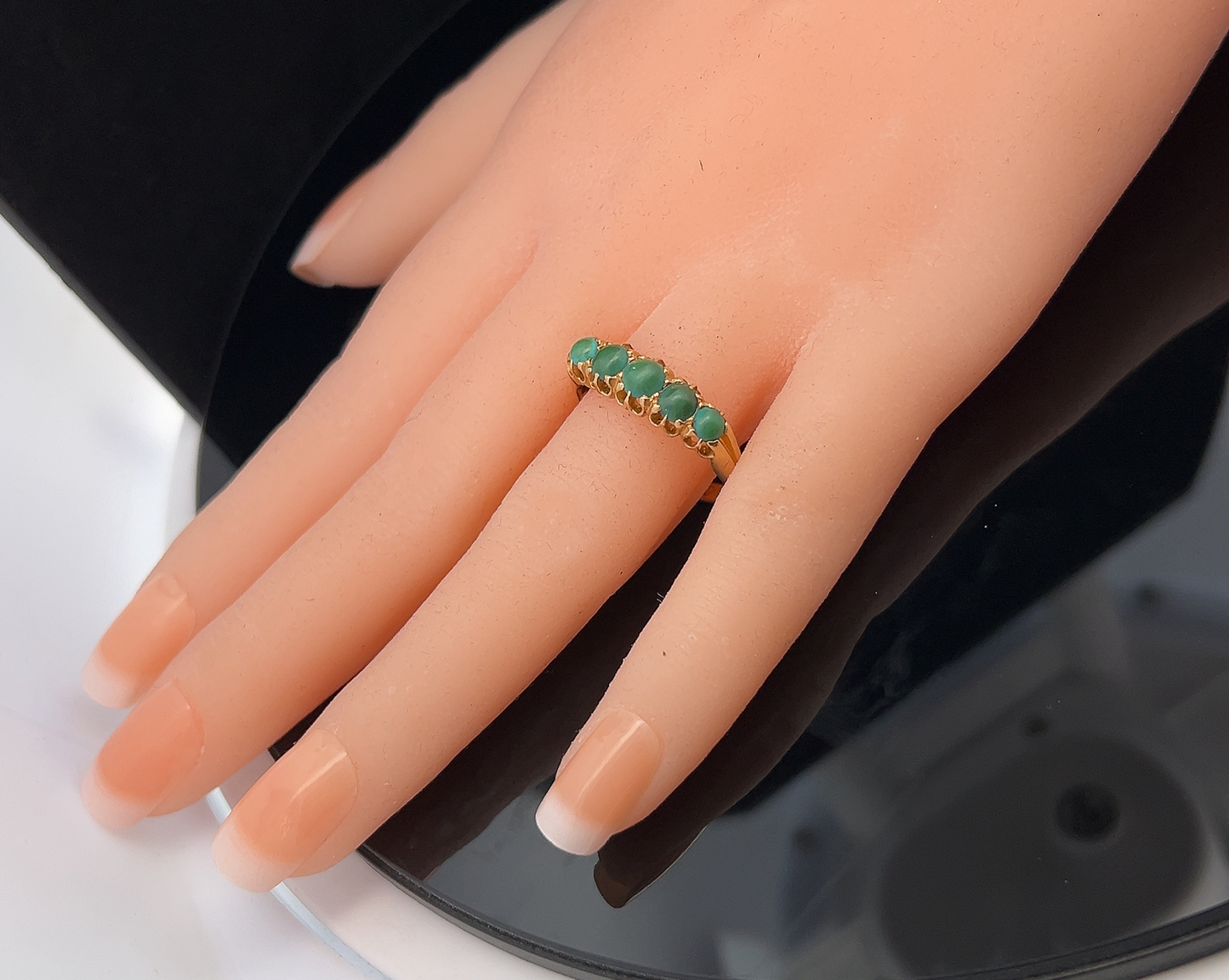 Antique Edwardian Turquoise 18ct Gold 5 Stone Ring