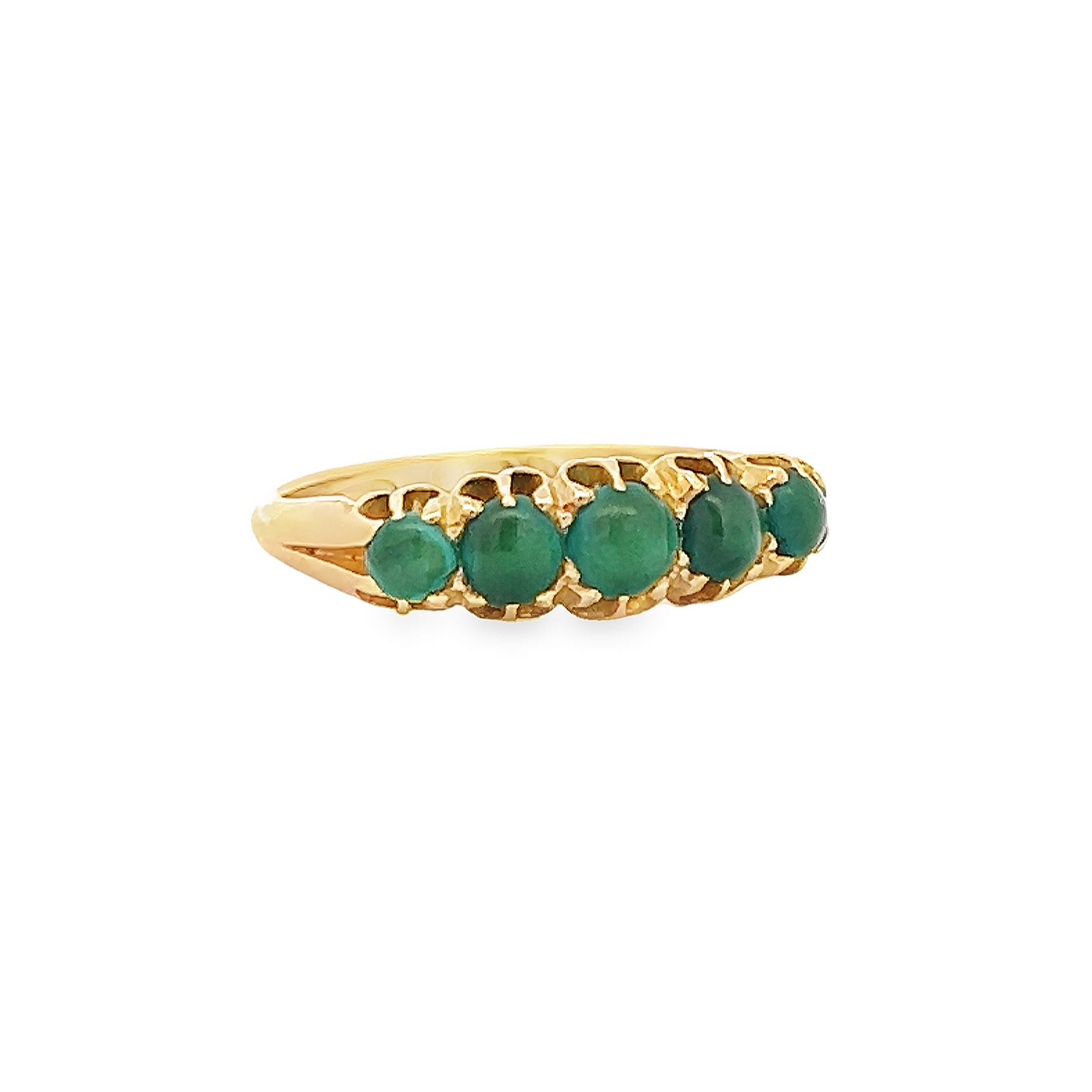 Antique Edwardian Turquoise 18ct Gold 5 Stone Ring