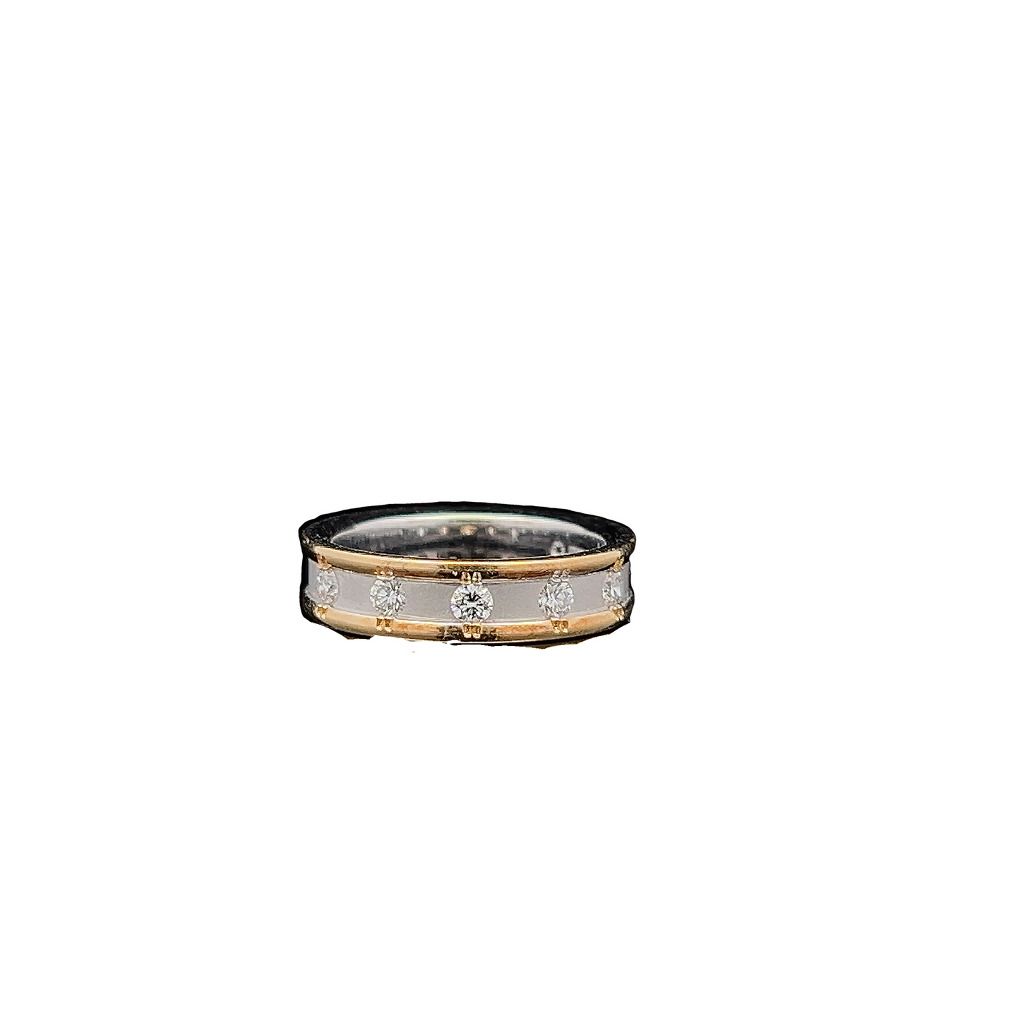 Brown and Newirth Contemporary Design Diamond Set Two Tone 18ct Gold Ring
