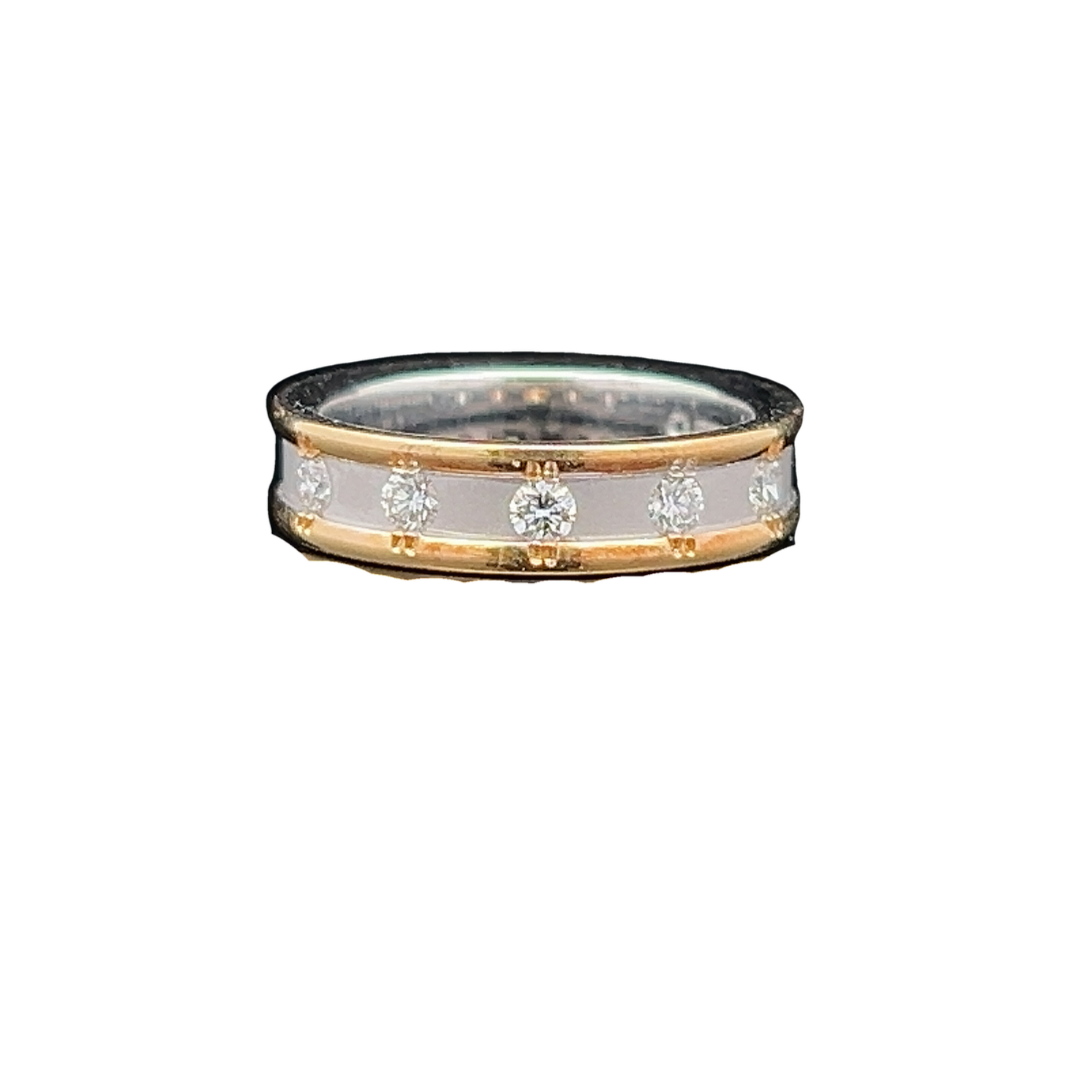 Brown and Newirth Contemporary Design Diamond Set Two Tone 18ct Gold Ring