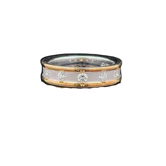 Brown and Newirth Contemporary Design Diamond Set Two Tone 18ct Gold Ring