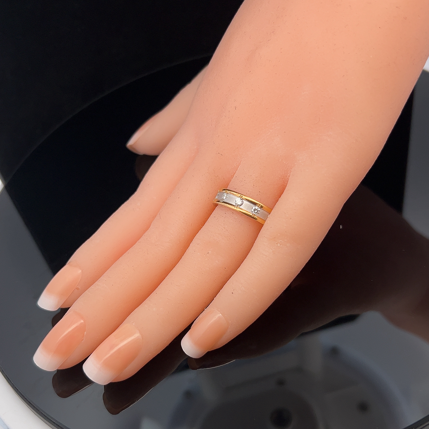 Brown and Newirth Contemporary Design Diamond Set Two Tone 18ct Gold Ring