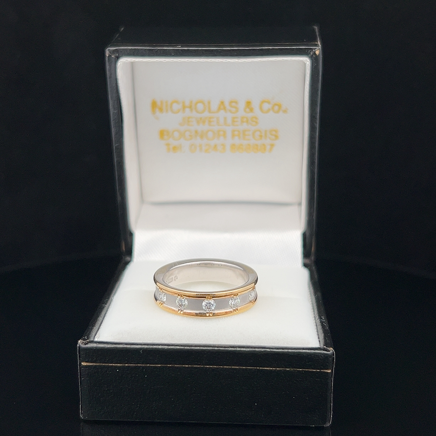Brown and Newirth Contemporary Design Diamond Set Two Tone 18ct Gold Ring