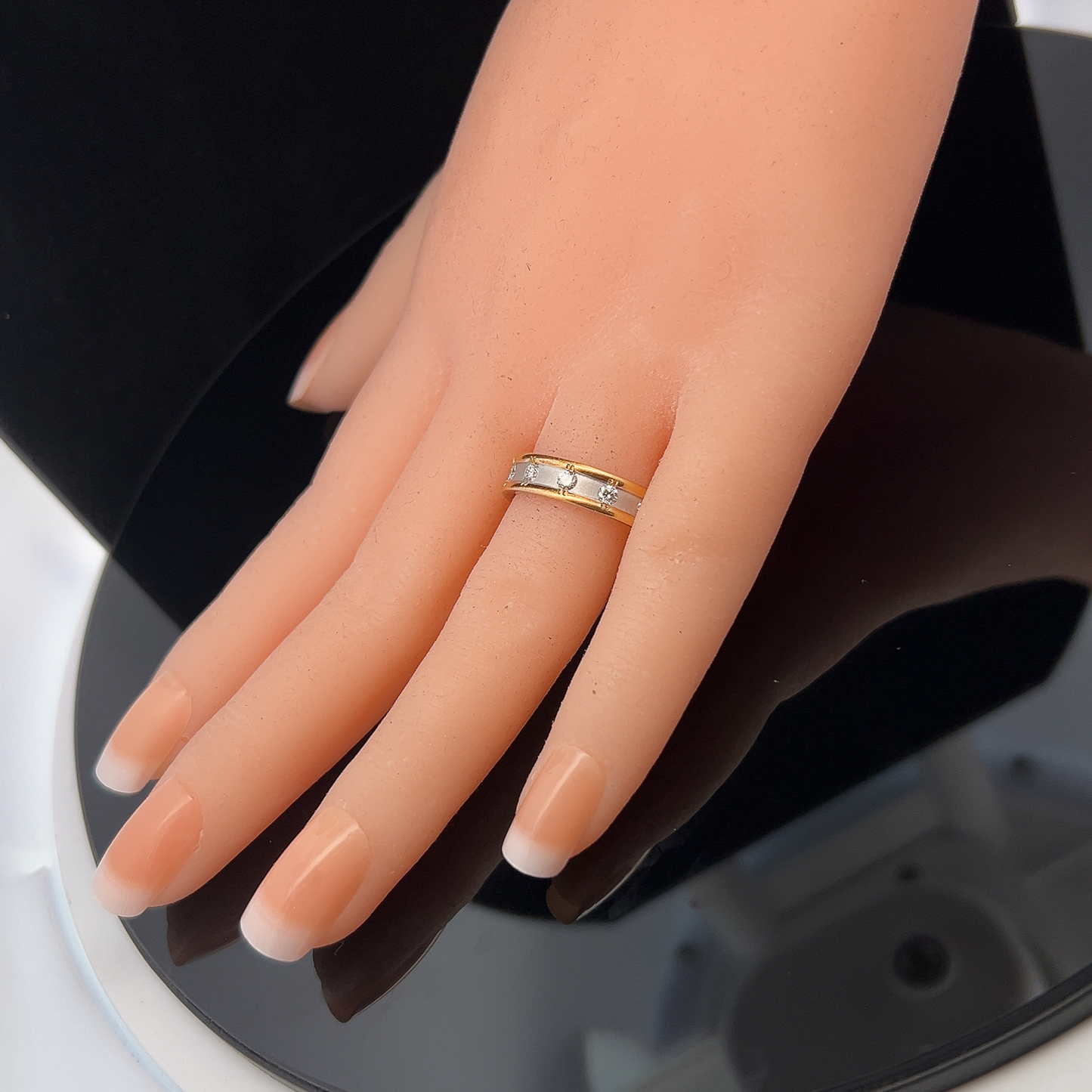 Brown and Newirth Contemporary Design Diamond Set Two Tone 18ct Gold Ring