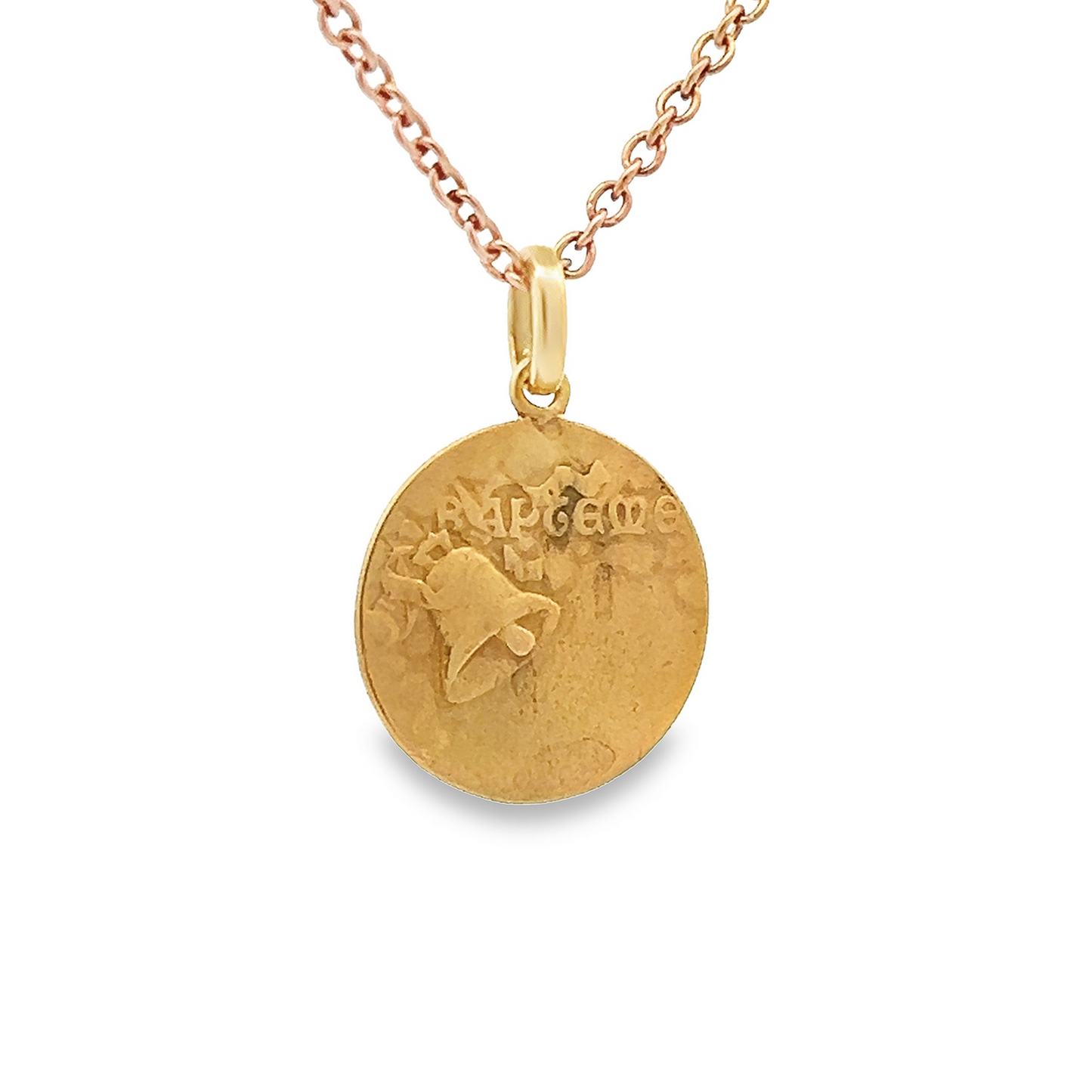 Antique French 18ct Gold Cherub Baptism Medallion / Pendant Signed by Penin Poncet