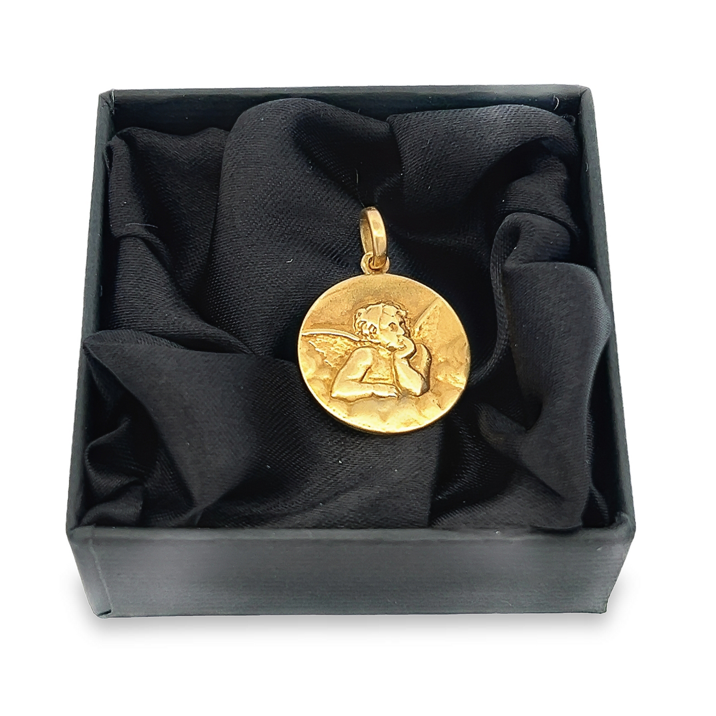 Antique French 18ct Gold Cherub Baptism Medallion / Pendant Signed by Penin Poncet