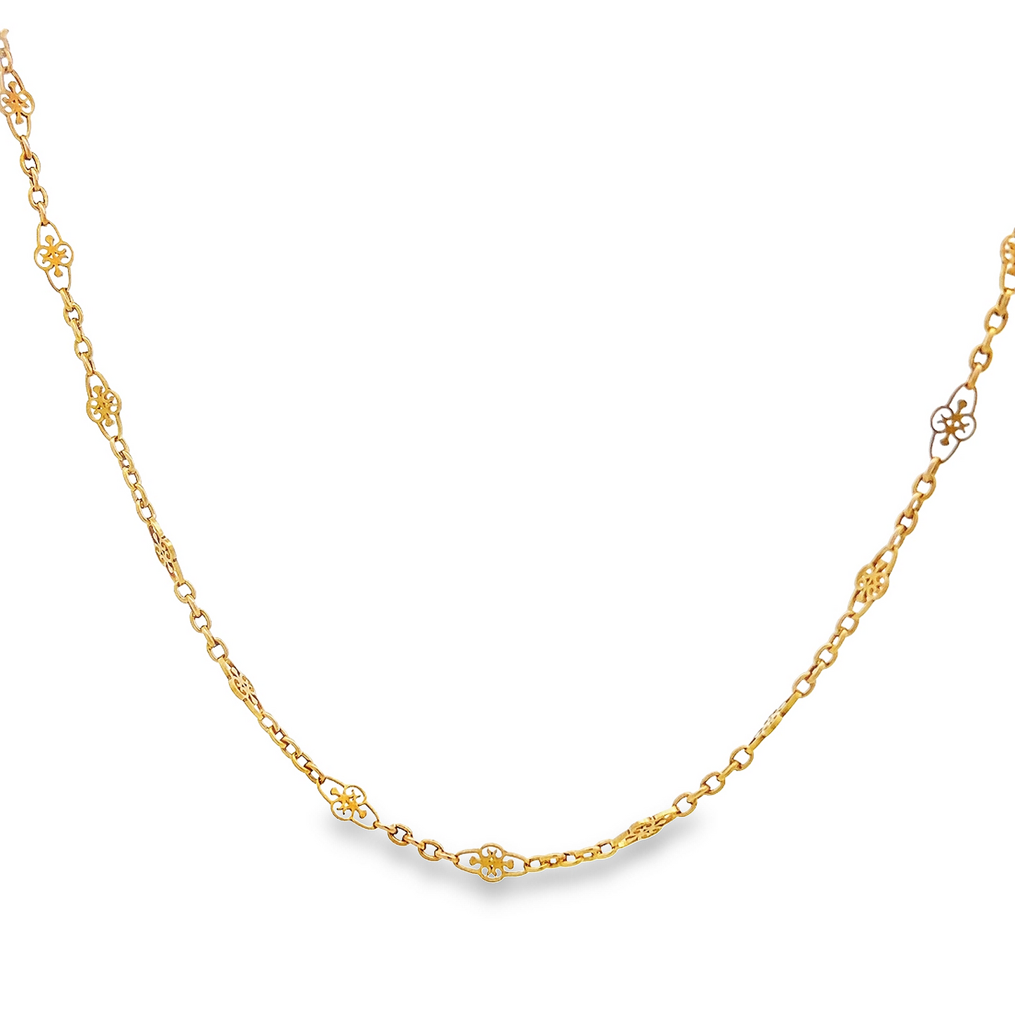 Antique Victorian 18ct Gold Pierced Decorative Link Chain