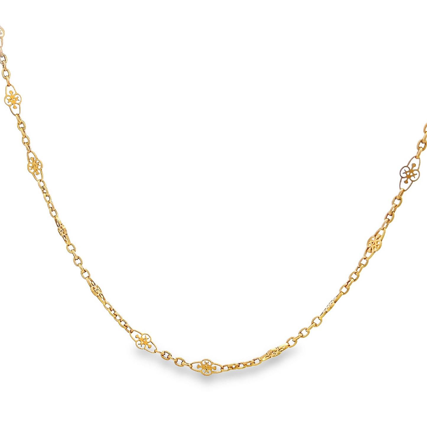 Antique Victorian 18ct Gold Pierced Decorative Link Chain
