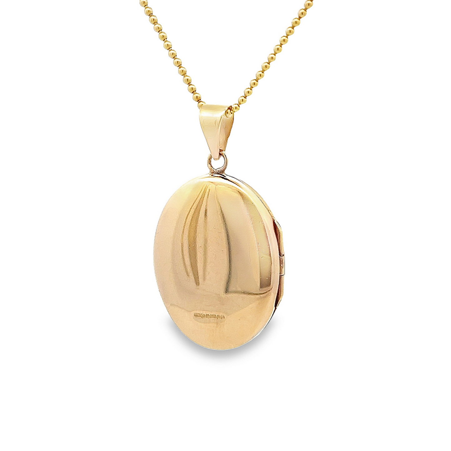Vintage Diamond Set 9ct Gold Oval Locket By Charles Green & Sons