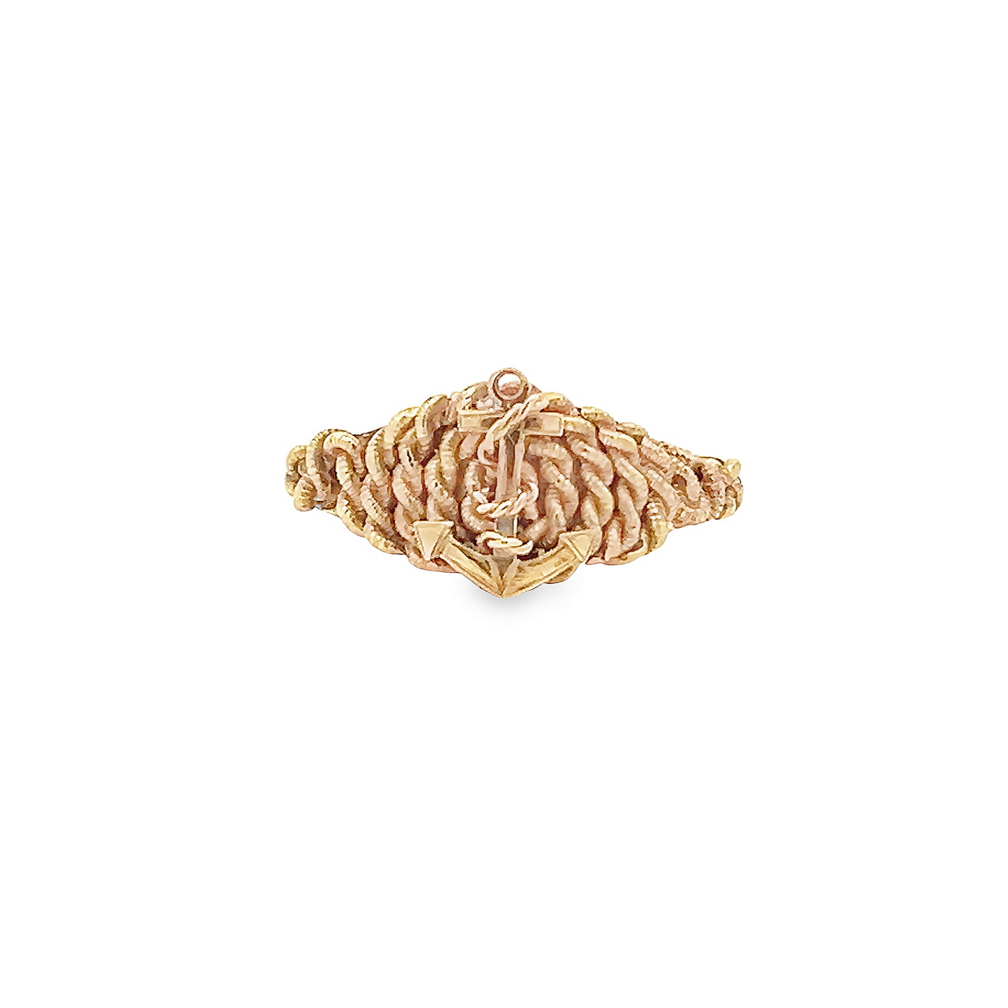 Antique Victorian 18ct Gold Anchor and Rope Motif Ring