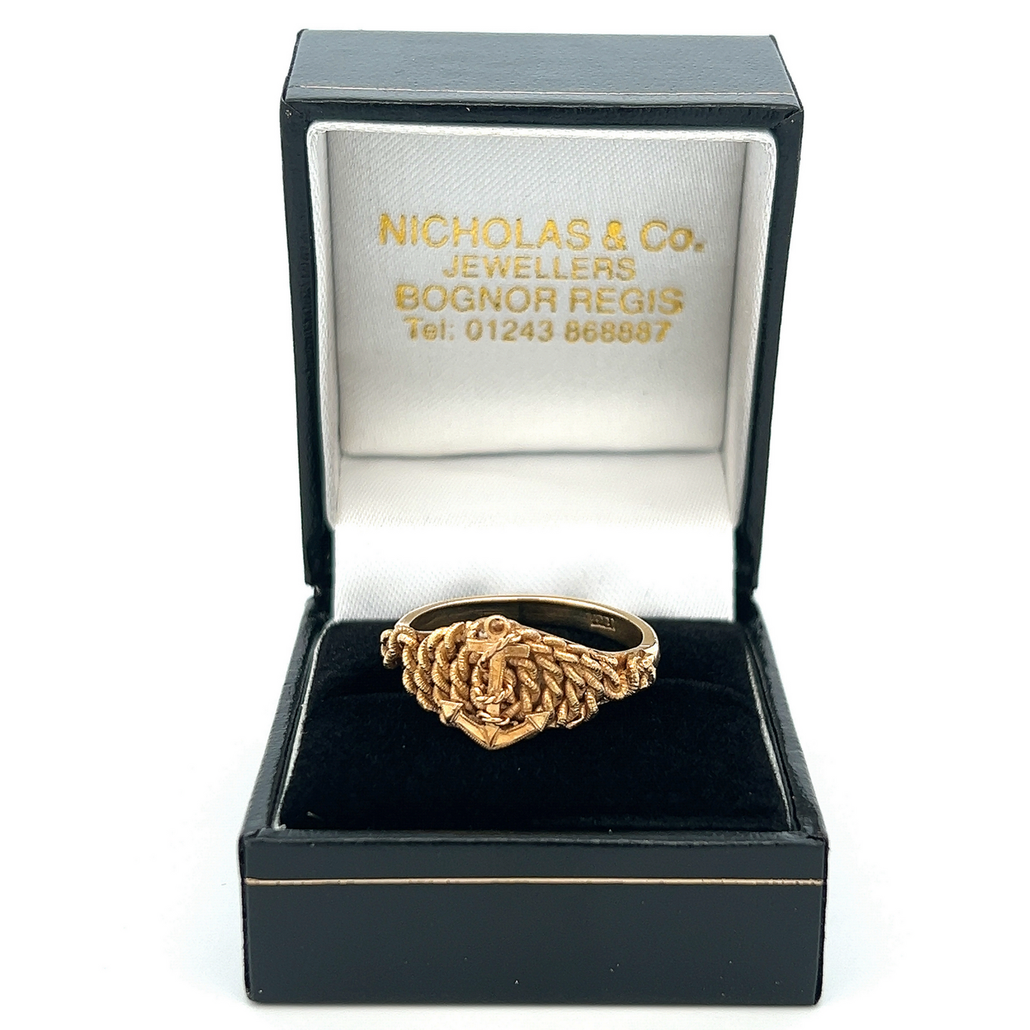 Antique Victorian 18ct Gold Anchor and Rope Motif Ring