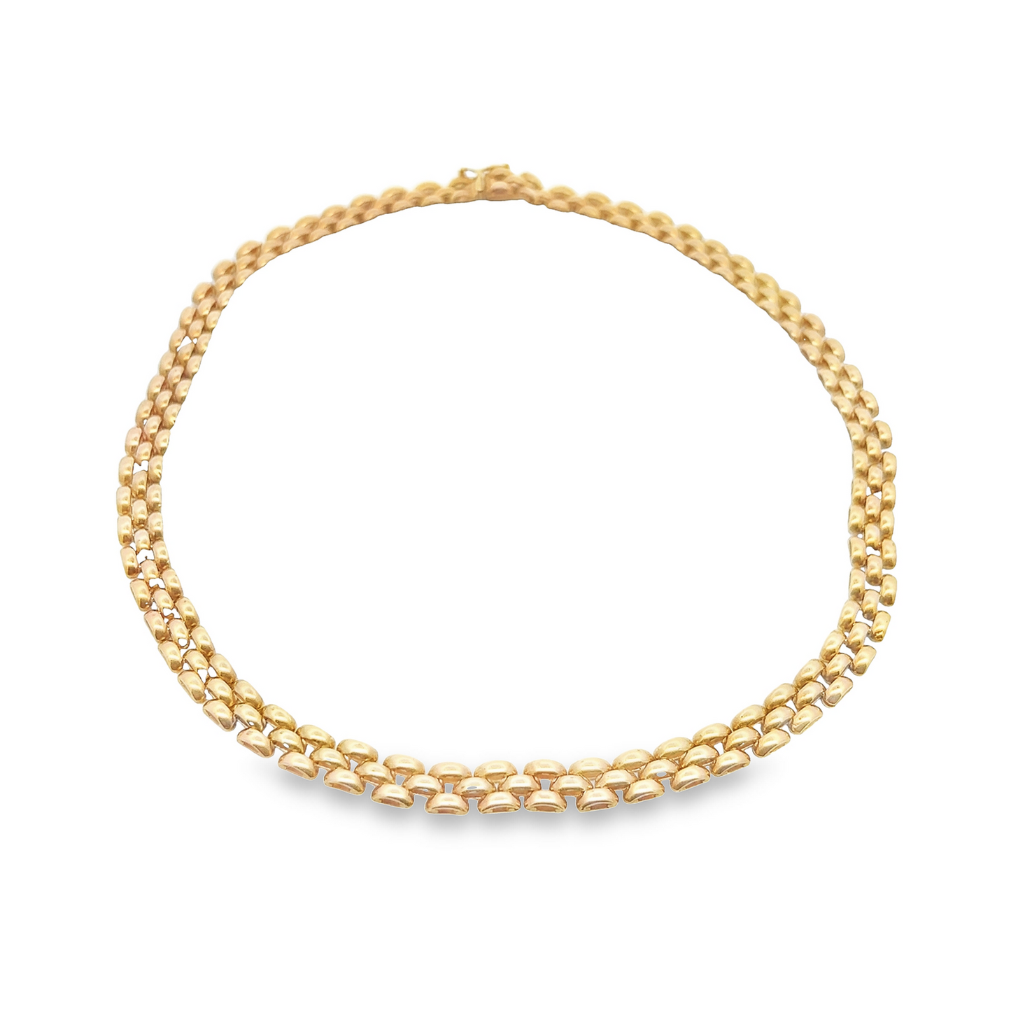 Vintage 9ct Gold Panthere Link Collar Necklace