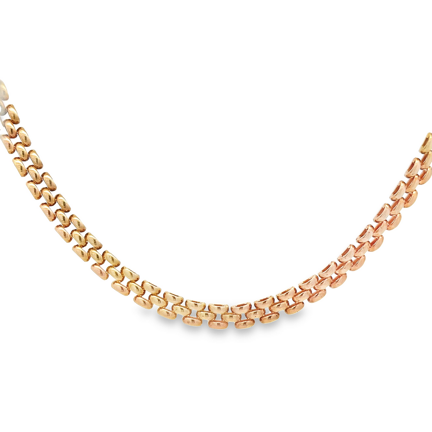 Vintage 9ct Gold Panthere Link Collar Necklace