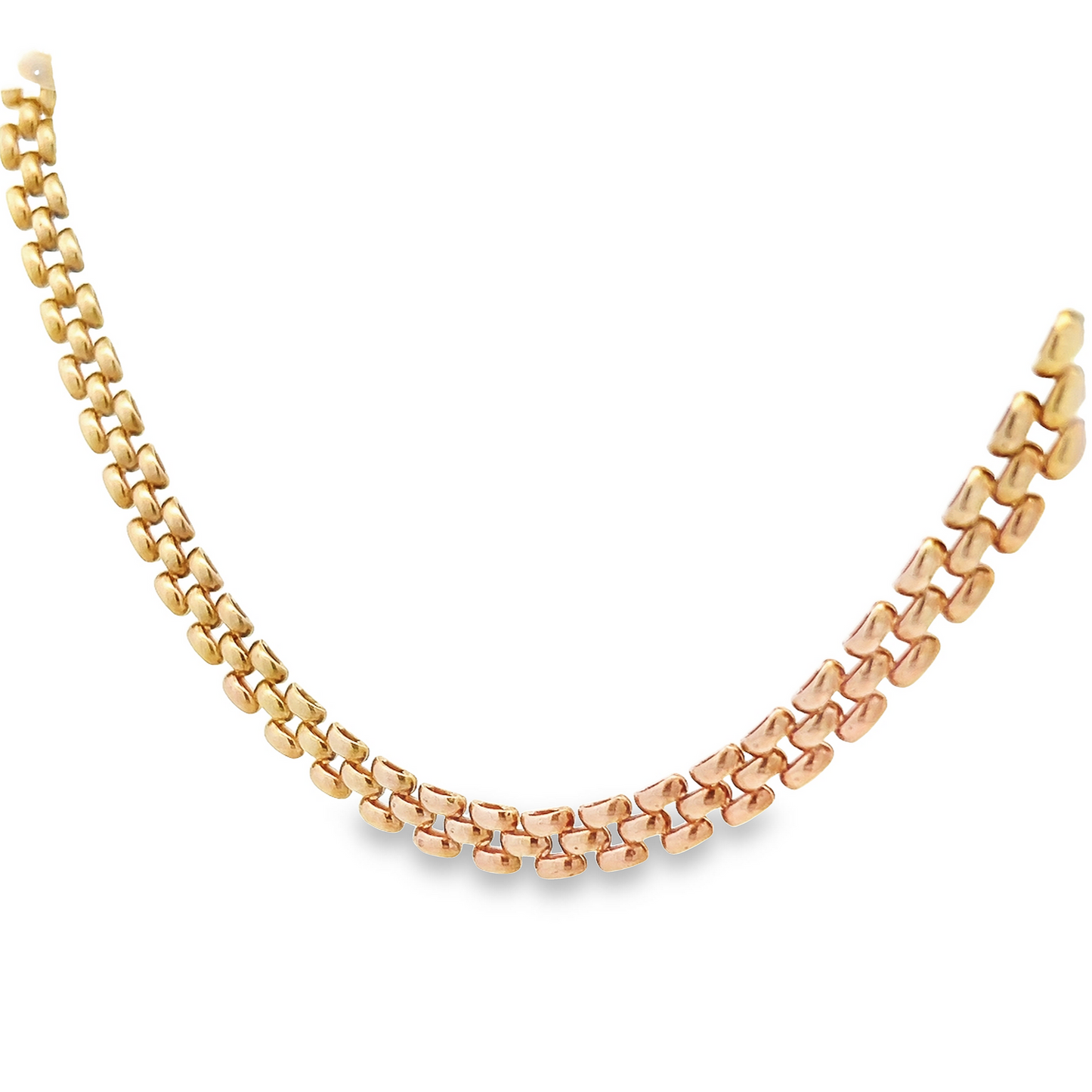 Vintage 9ct Gold Panthere Link Collar Necklace