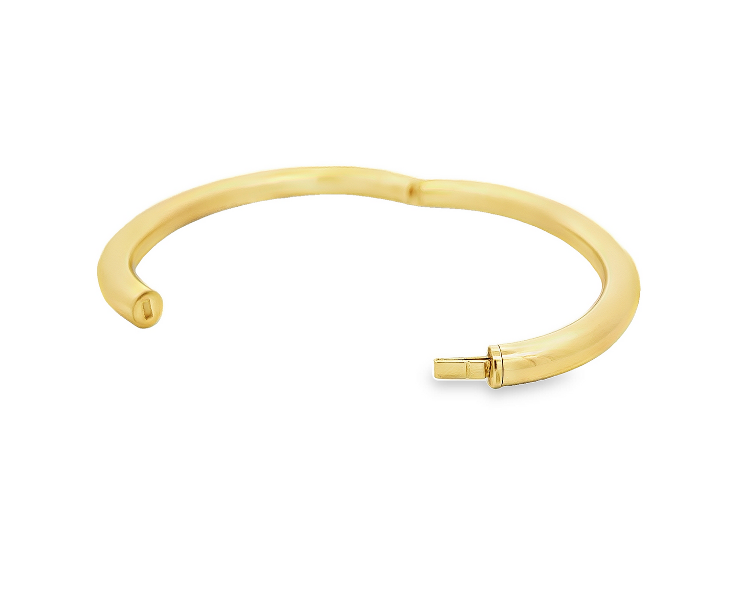 Vintage 18ct Gold Plain Oval Section Hinged Bangle