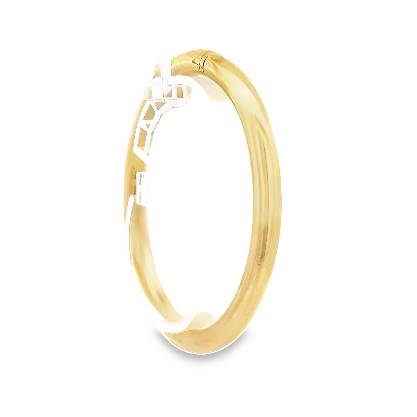 Vintage 18ct Gold Plain Oval Section Hinged Bangle