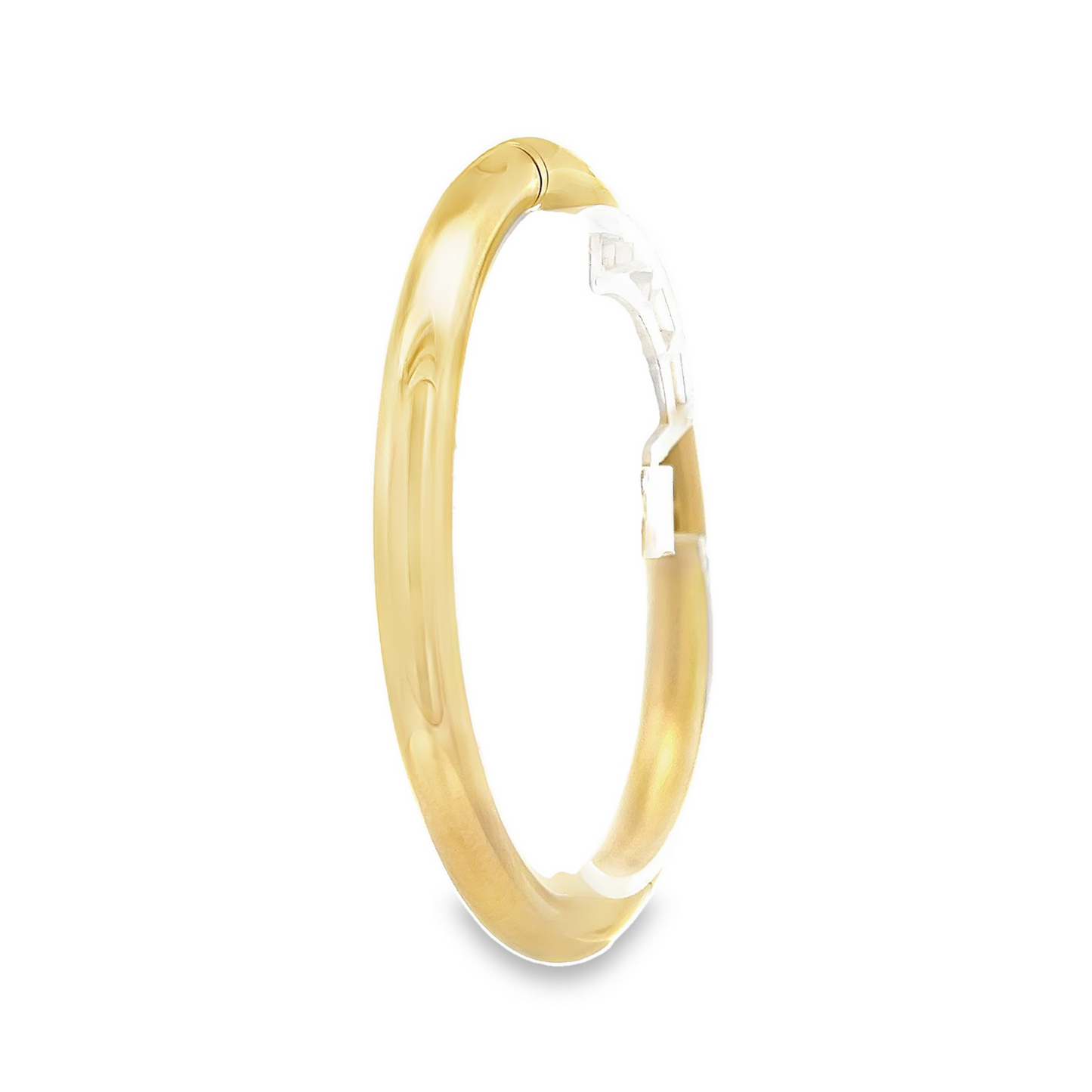 Vintage 18ct Gold Plain Oval Section Hinged Bangle
