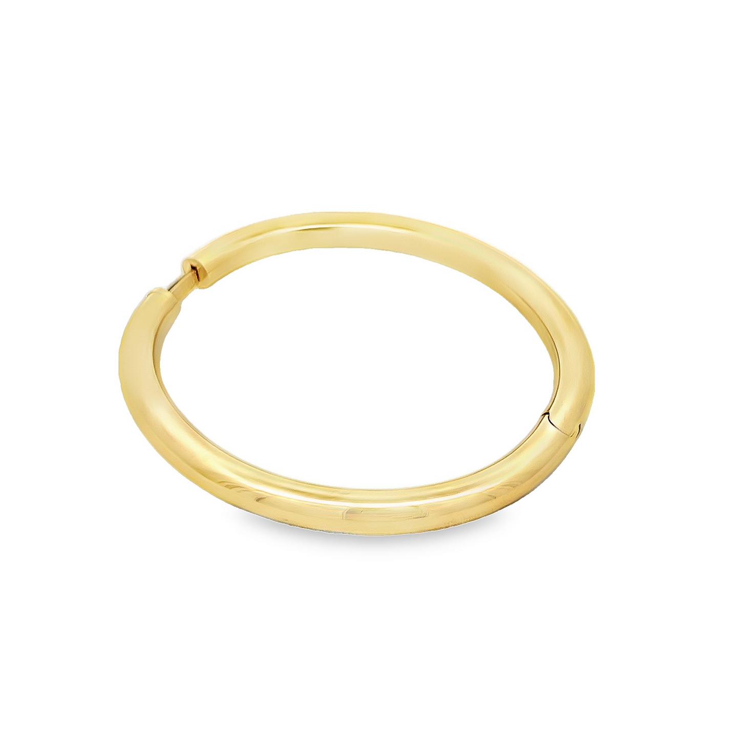 Vintage 18ct Gold Plain Oval Section Hinged Bangle