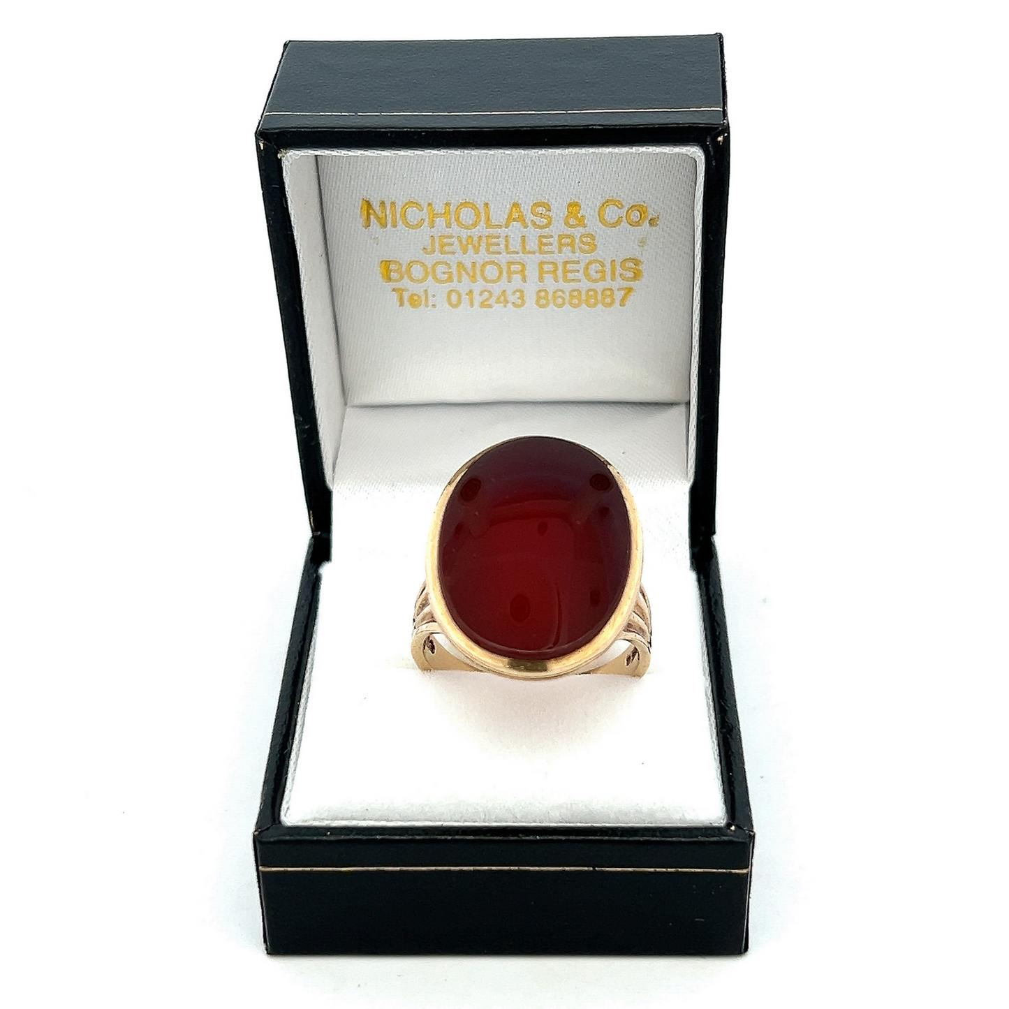 Vintage Georgian Style Carnelian 9ct Gold Signet Ring