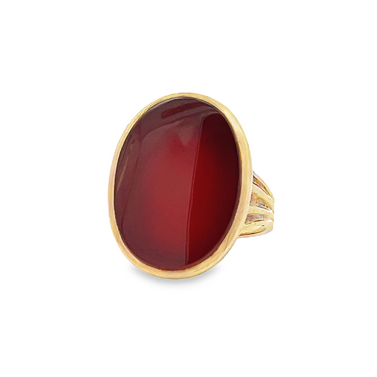 Vintage Georgian Style Carnelian 9ct Gold Signet Ring