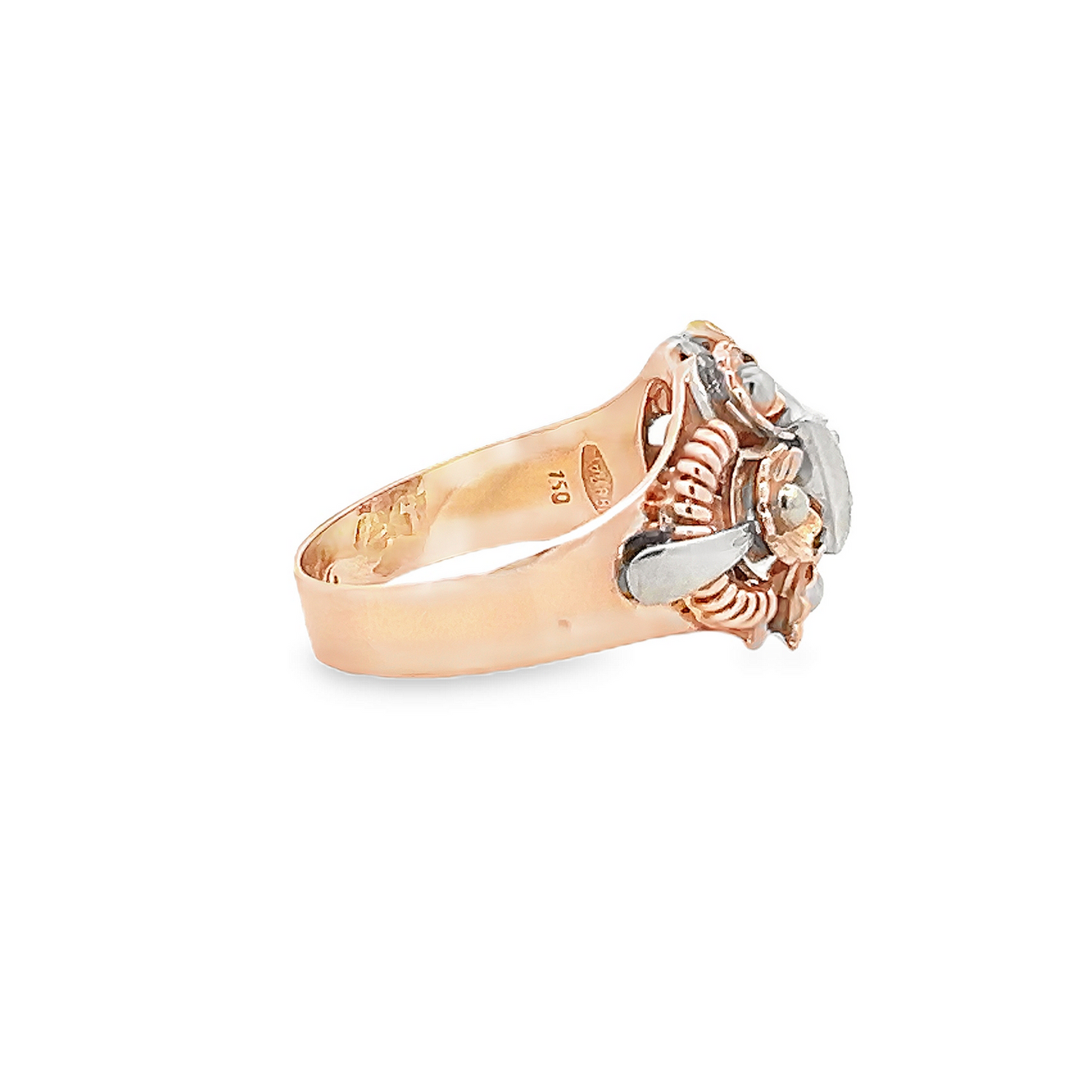 Vintage Mid-Century Diamond Set 18ct Gold Cocktail Ring
