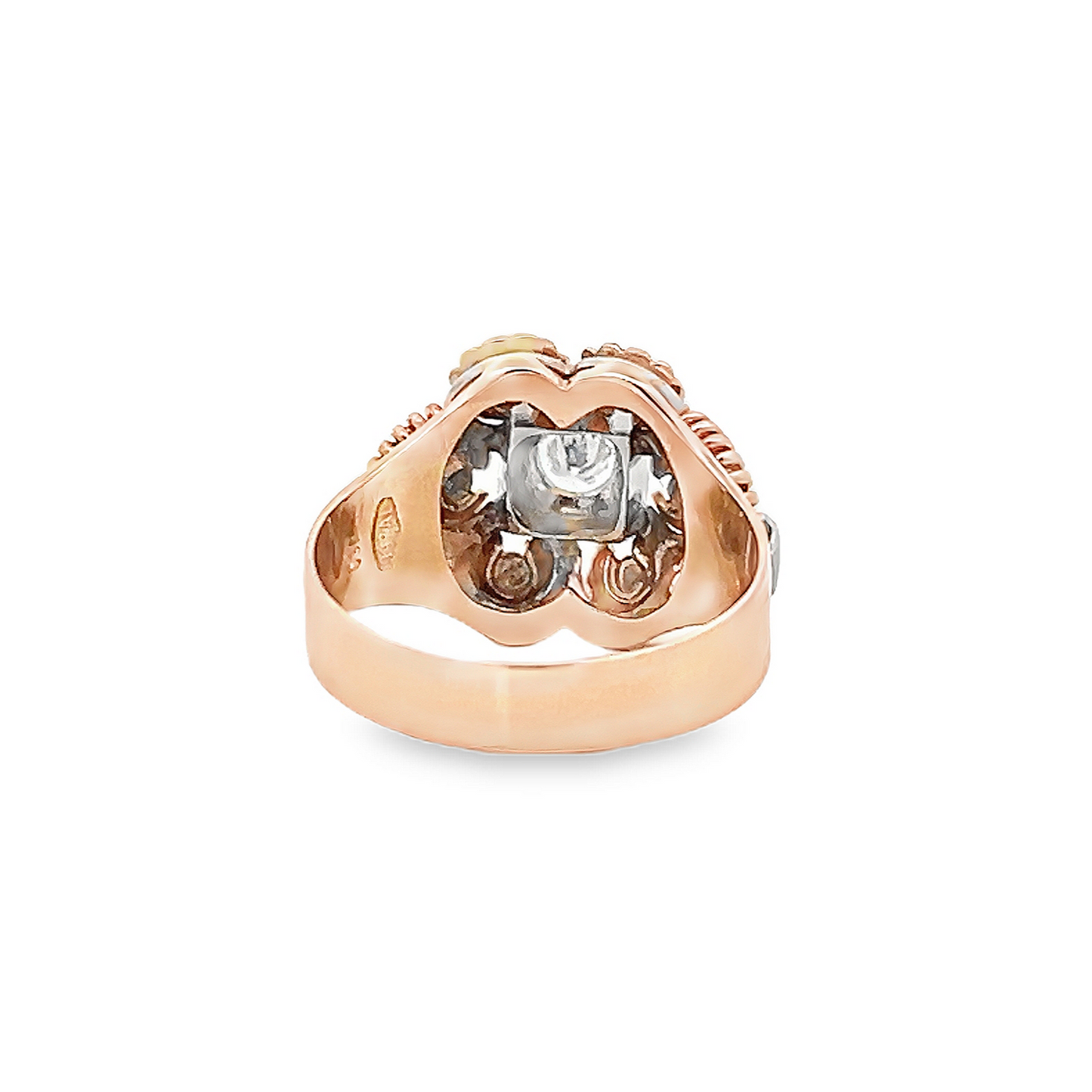 Vintage Mid-Century Diamond Set 18ct Gold Cocktail Ring