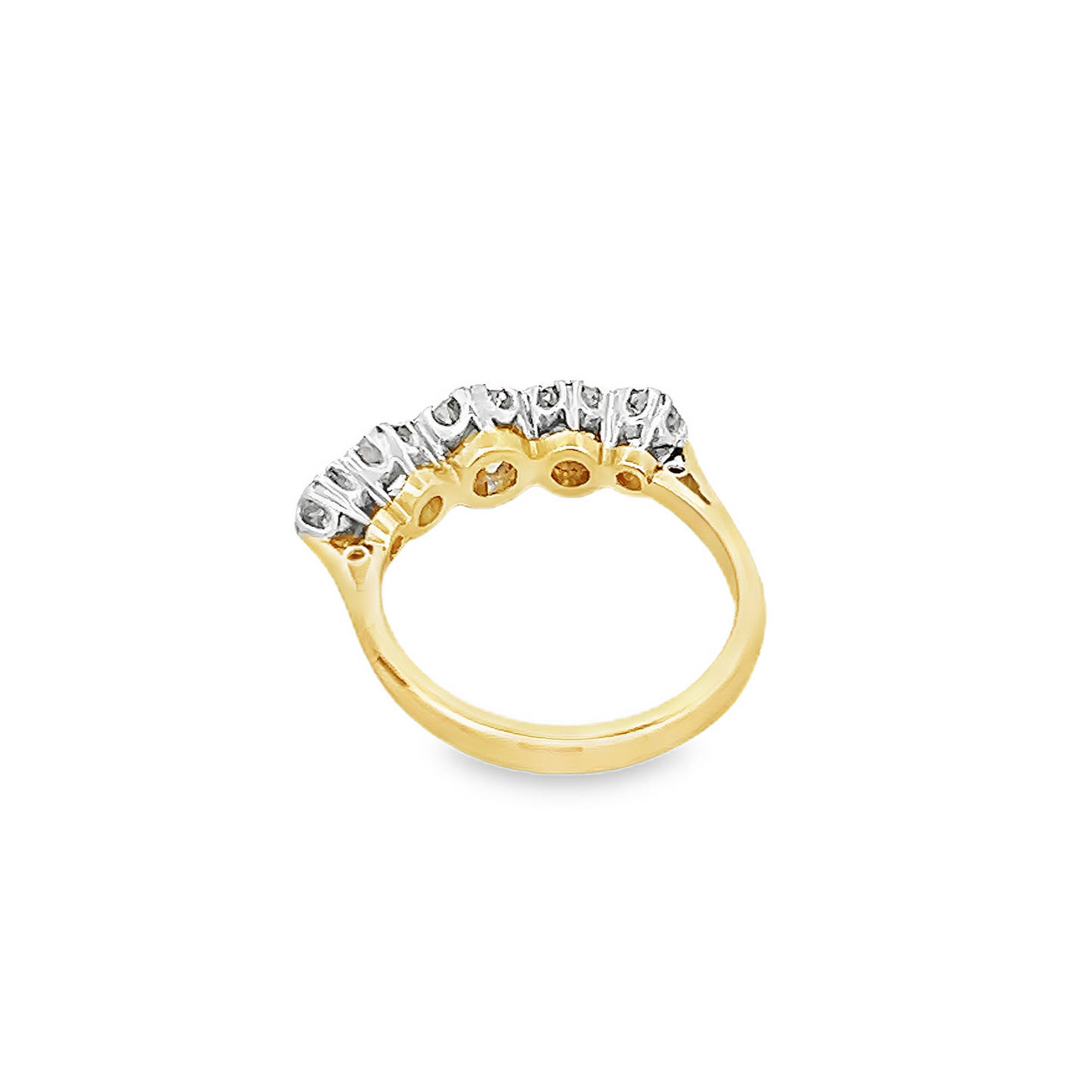 Antique Early 20th Century 5 Stone Old European Cut Diamond 18ct Gold and Platinum Ring