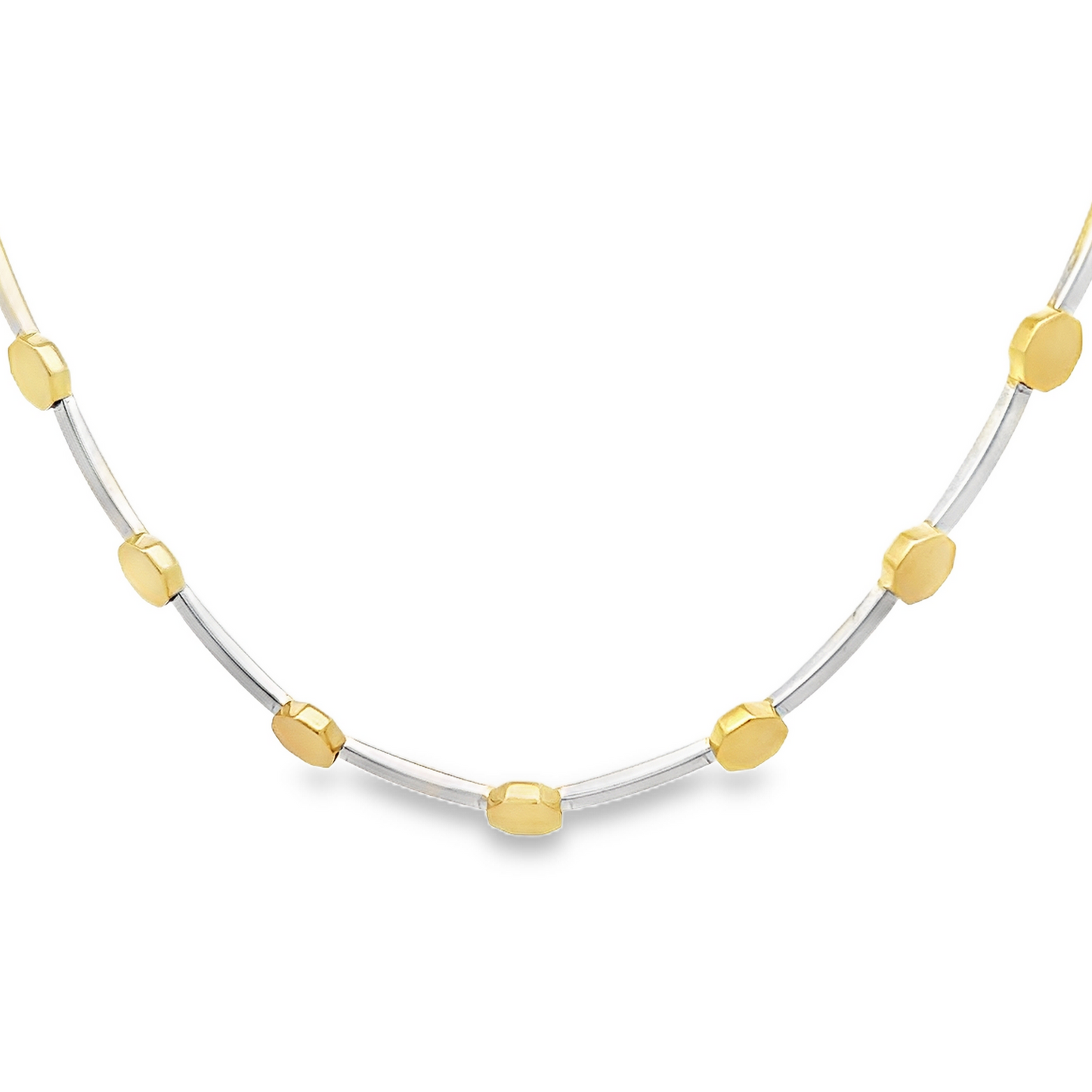 Vintage Modernist Two Tone 18ct Gold Collarette