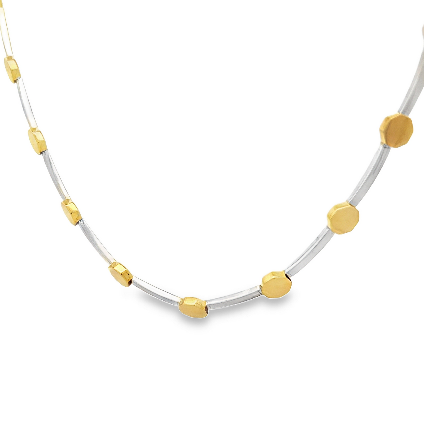 Vintage Modernist Two Tone 18ct Gold Collarette