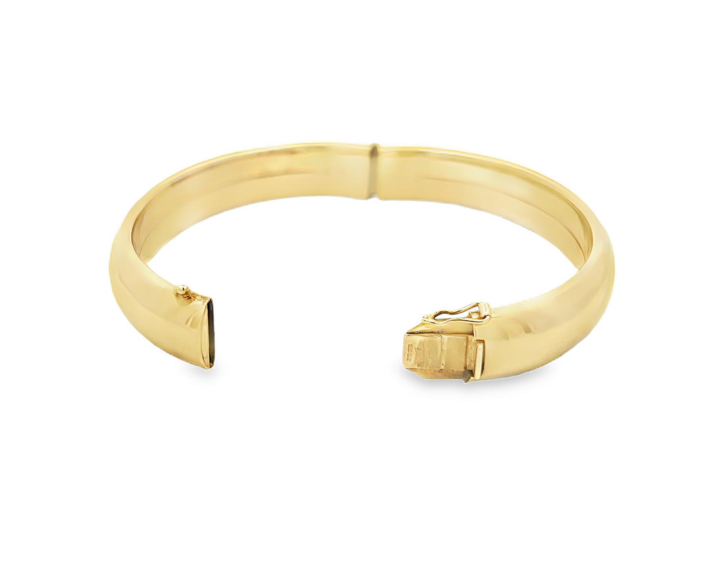 Vintage 9ct Gold Plain Oval Bangle