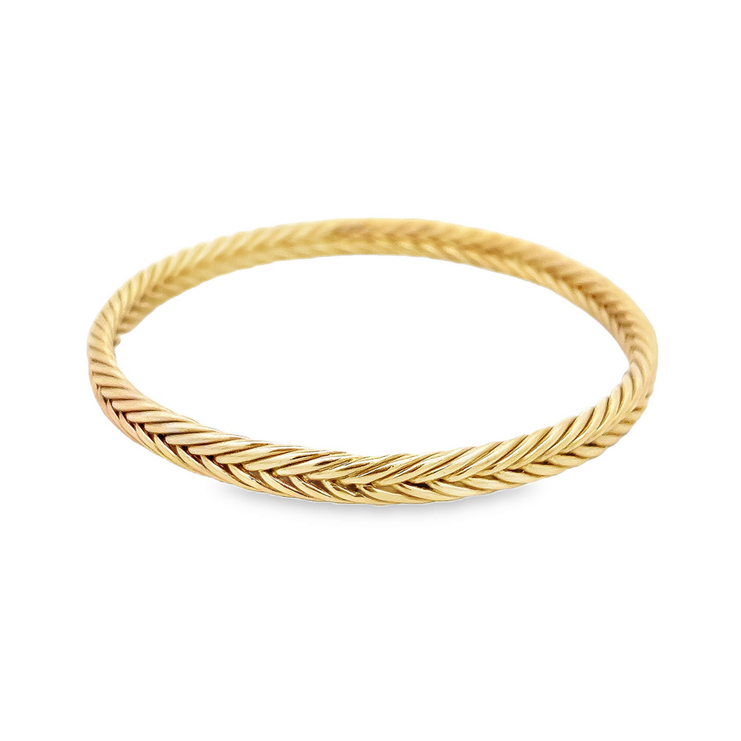 Vintage 9ct Gold Foxtail Woven Cuff Bangle