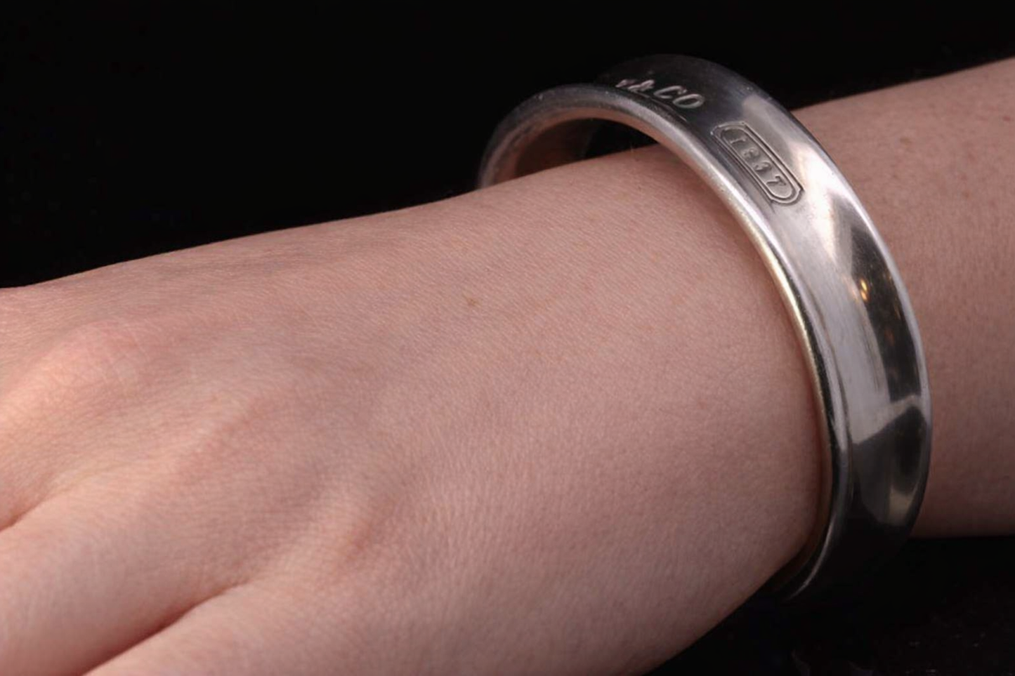 Vintage Tiffany & Co 1837 Collection Silver Cuff Bangle. Genuine . UK Hallmarked. Small Size.