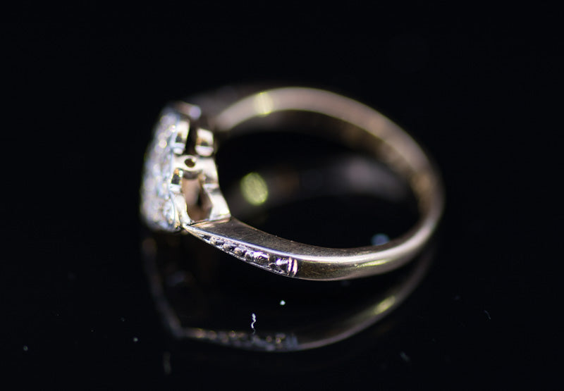 Antique Art Deco 18ct and Platinum Diamond Cluster. Edwardian C.1900 / 1910