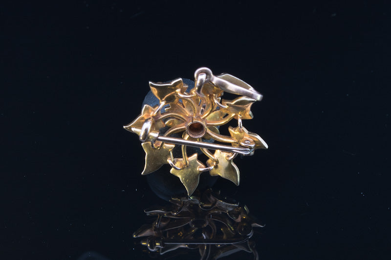Antique Victorian 15ct Gold Natural Split Pearl Pendant Brooch Cum Pendant C.1890