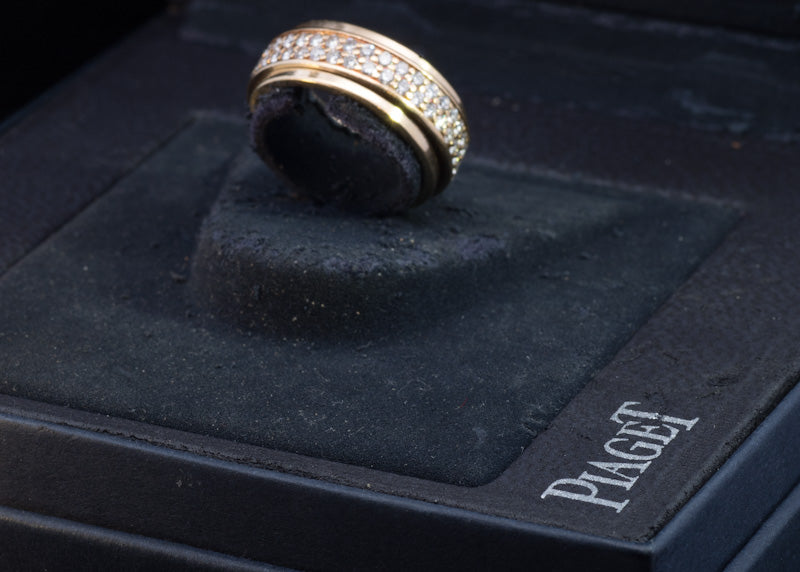 Piaget 18ct Full Eternity Ring Double Row Possession Spinner Ring. Original Presentation Box.