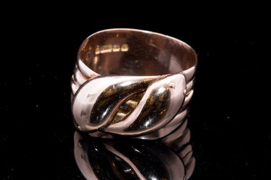 9ct Rose Gold Double Snake Ring. Pre-Loved. Hallmarked Birmingham 1918