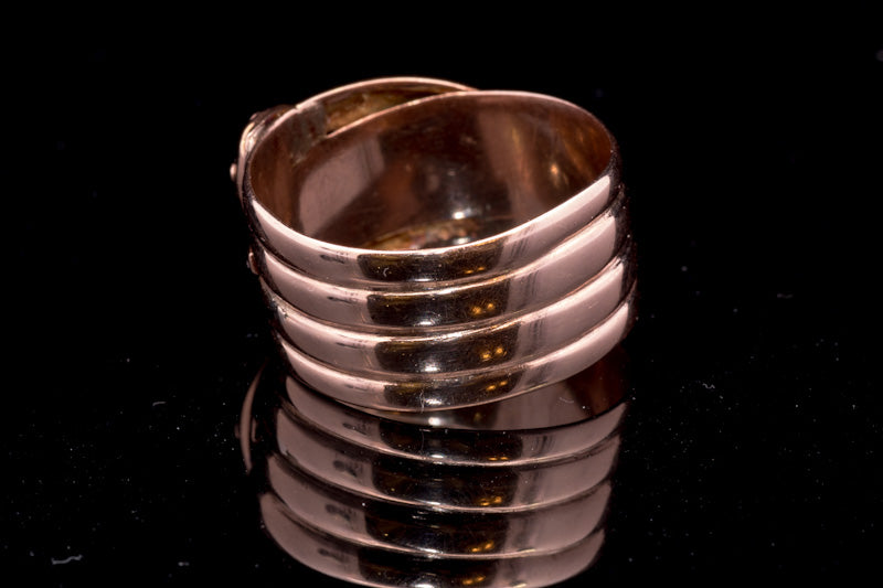 9ct Rose Gold Double Snake Ring. Pre-Loved. Hallmarked Birmingham 1918