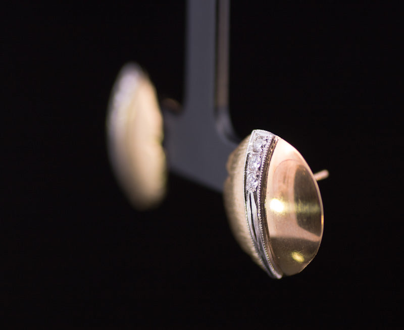 A Striking Pair of Vintage 18ct Gold and Diamond Earrings.