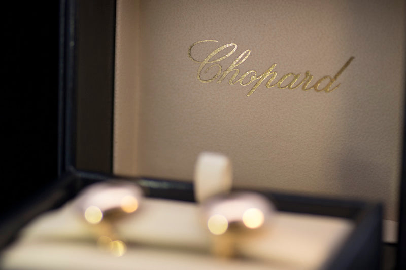 Vintage Chopard 18ct Gold Heart Earrings. Omega Fittings. Original bill of sale & Chopard Box.