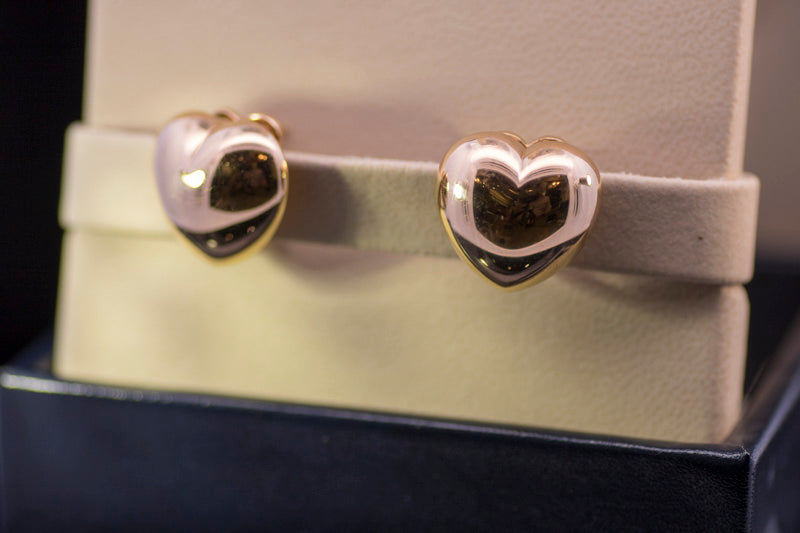 Vintage Chopard 18ct Gold Heart Earrings. Omega Fittings. Original bill of sale & Chopard Box.