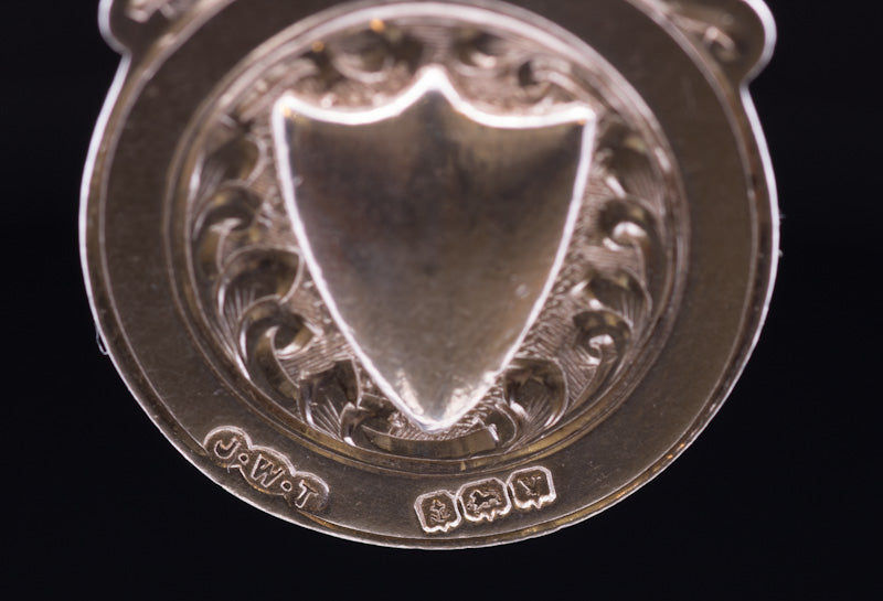 Very Heavy Antique Silver Double Albert Chain. With Silver & Gold Fob. Birmingham 1917. Superb Example.