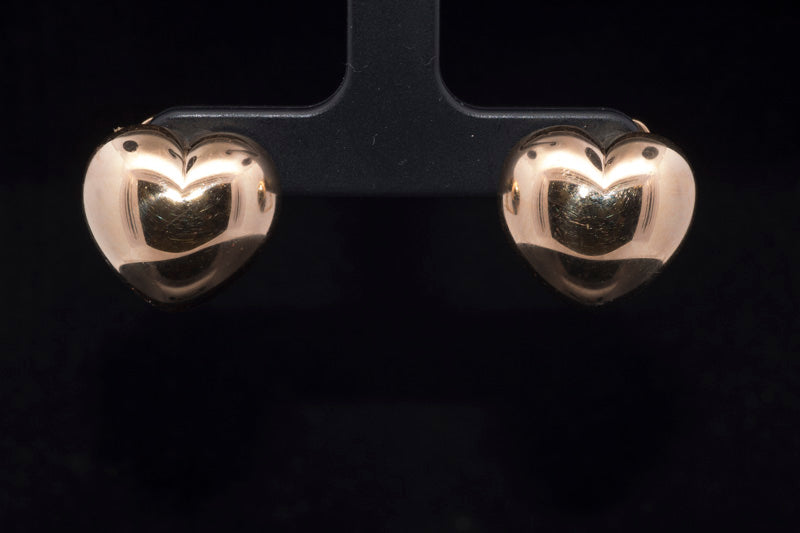 Vintage Chopard 18ct Gold Heart Earrings. Omega Fittings. Original bill of sale & Chopard Box.