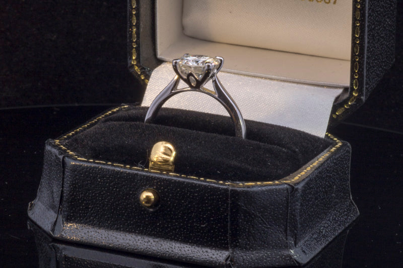 Natural 2.35ct Certificated Diamond Set In Platinum Ring. Certificated Diamond. L, SI2