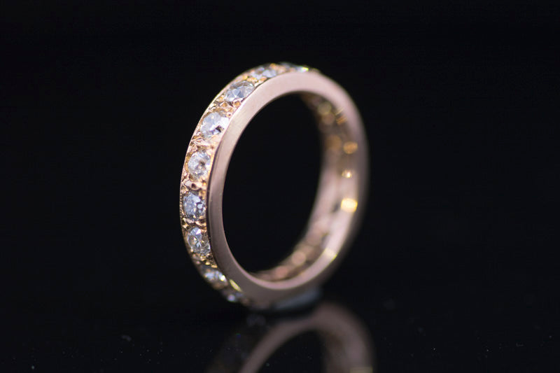 2.00 Carat Antique 18ct Gold Full Eternity Ring. Old European Cut Diamonds. Yellow Gold.