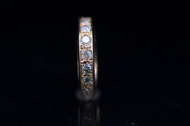 2.00 Carat Antique 18ct Gold Full Eternity Ring. Old European Cut Diamonds. Yellow Gold.