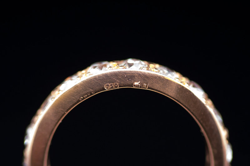 2.00 Carat Antique 18ct Gold Full Eternity Ring. Old European Cut Diamonds. Yellow Gold.