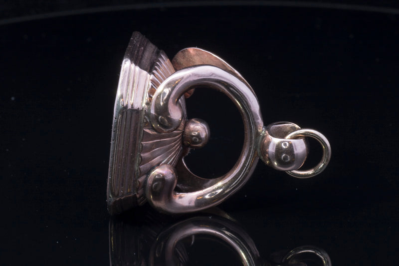 Exceptional Antique 9ct Gold Chalcedony Engraved Fob Circa 1840/1850. Beautifully Engraved.