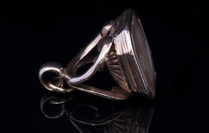 Exceptional Antique 9ct Gold Chalcedony Engraved Fob Circa 1840/1850. Beautifully Engraved.