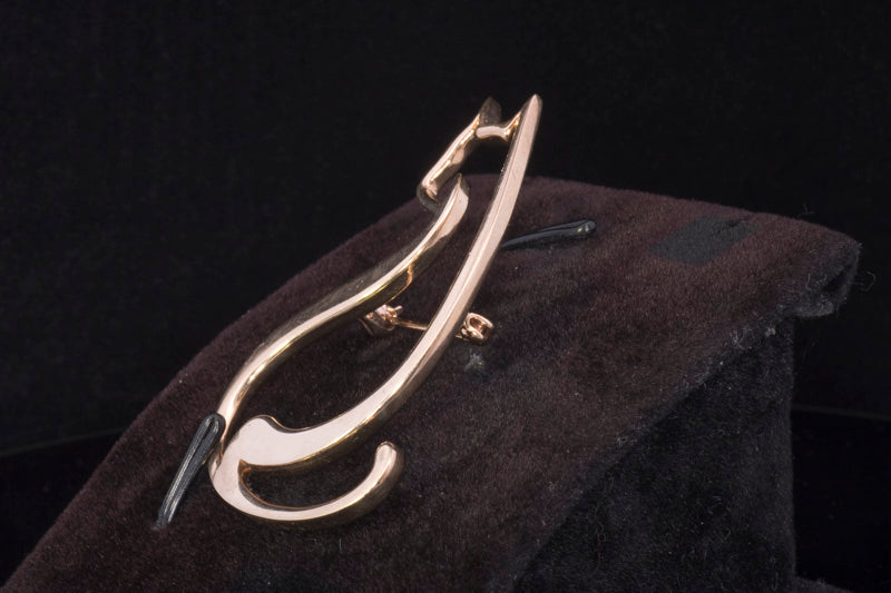 Vintage 9ct Gold Cat  'Silhouette' Brooch. Hallmarked Edinburgh 1999.