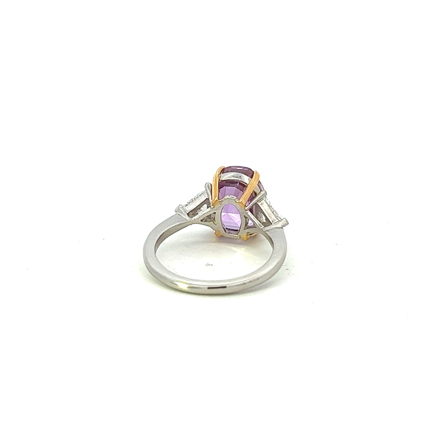 Certificated 7.49 Carats Natural Pink Sapphire & Diamond Platinum Ring